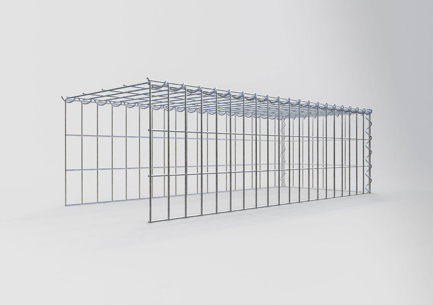 Gabion rapporté type 4 100 cm x 30 cm x 40 cm (L x H x P), mailles 5 cm x 10 cm, spirale