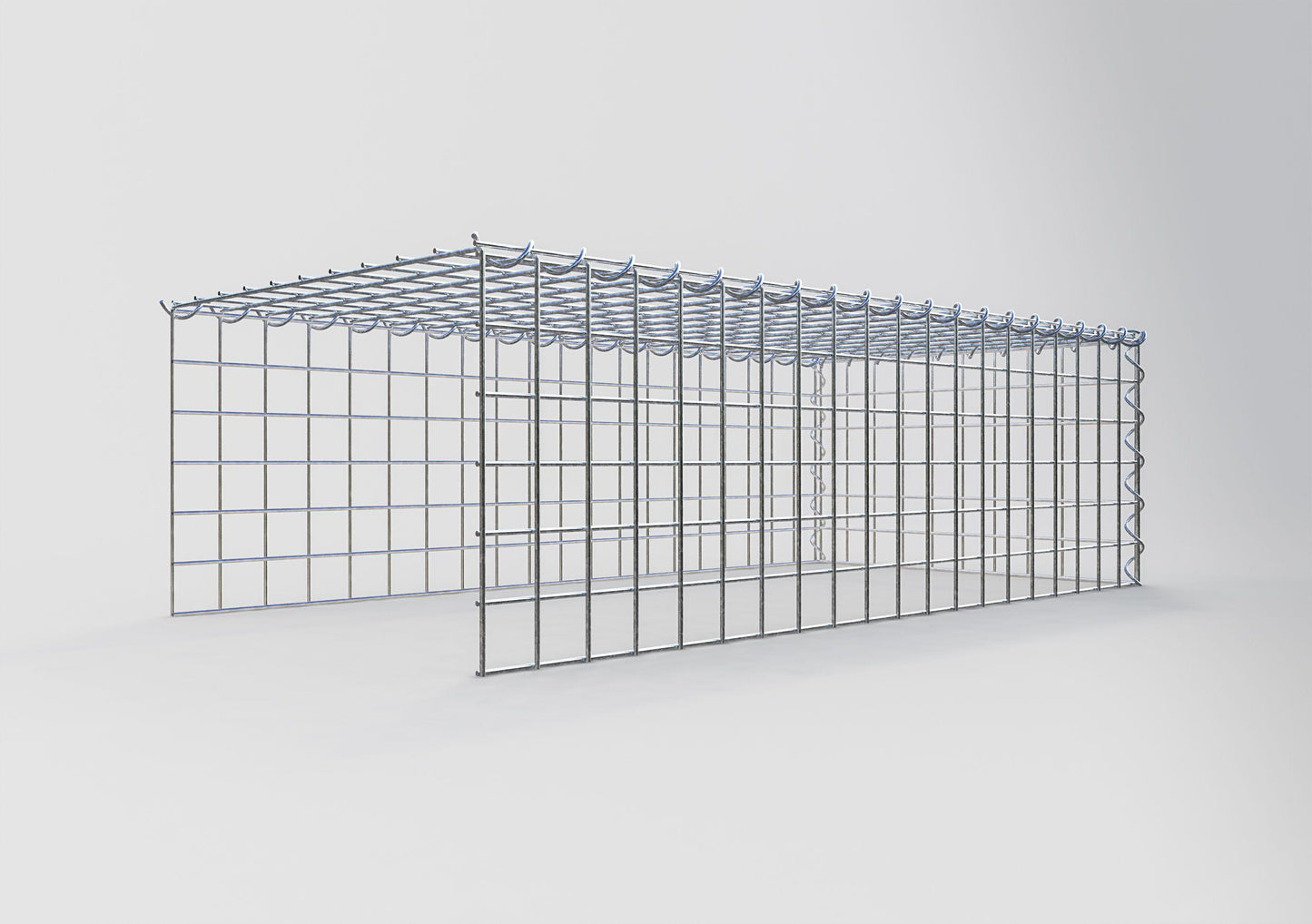 Gabion rapporté type 4 100 cm x 30 cm x 50 cm (L x H x P), mailles 5 cm x 5 cm, spirale