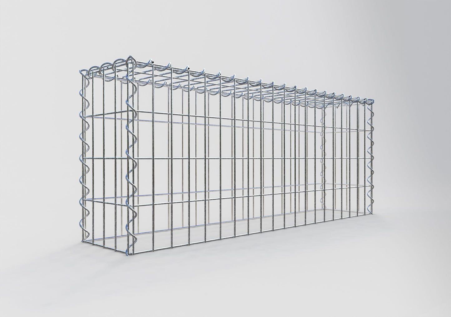 Gabion rapporté type 3 100 cm x 40 cm x 20 cm (L x H x P), mailles 5 cm x 10 cm, spirale