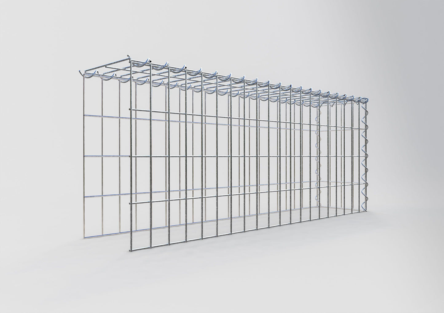 Gabion rapporté type 4 100 cm x 40 cm x 20 cm (L x H x P), mailles 5 cm x 10 cm, spirale