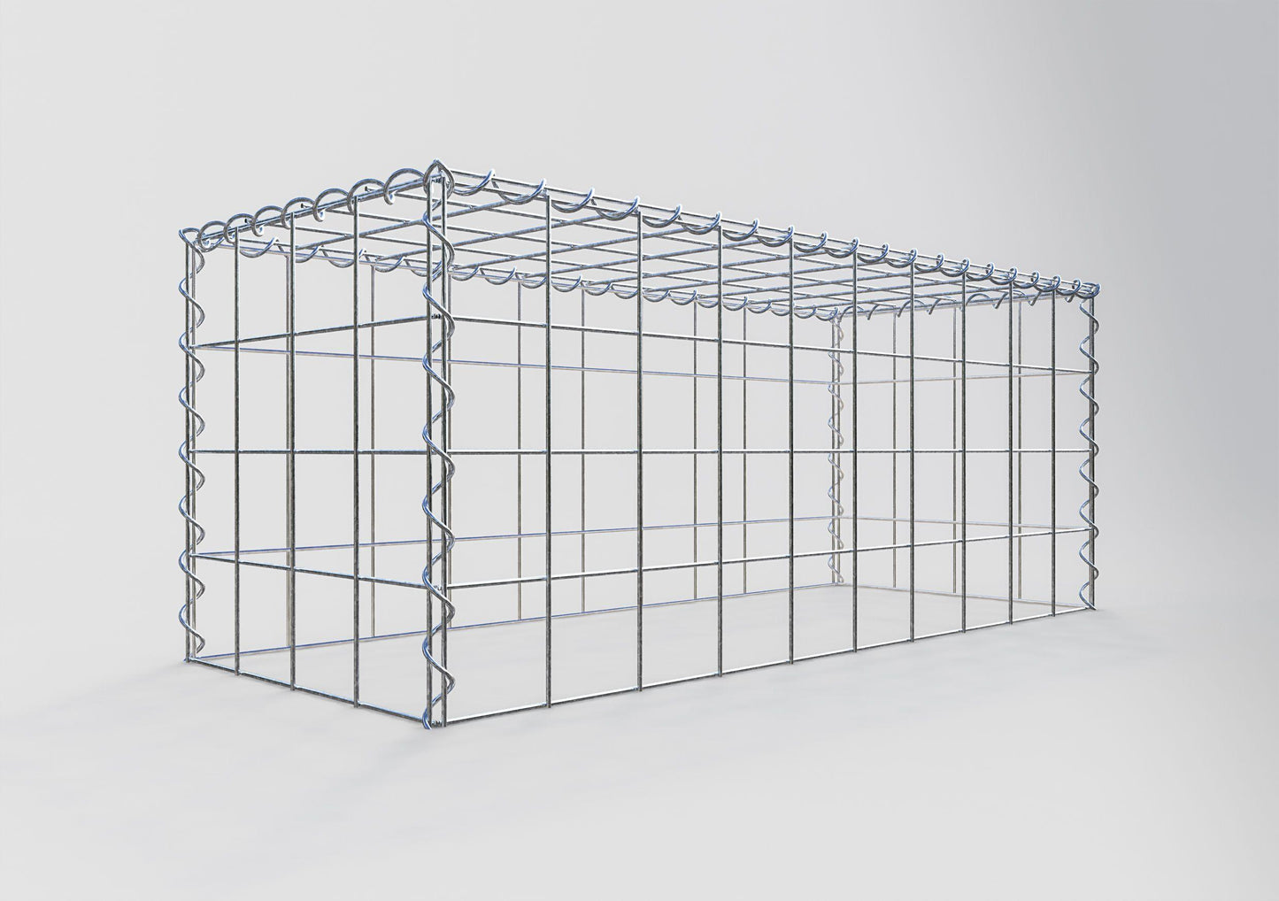 Opvokset gabion type 3 100 cm x 40 cm x 40 cm (L x H x D), maskestørrelse 10 cm x 10 cm, spiral