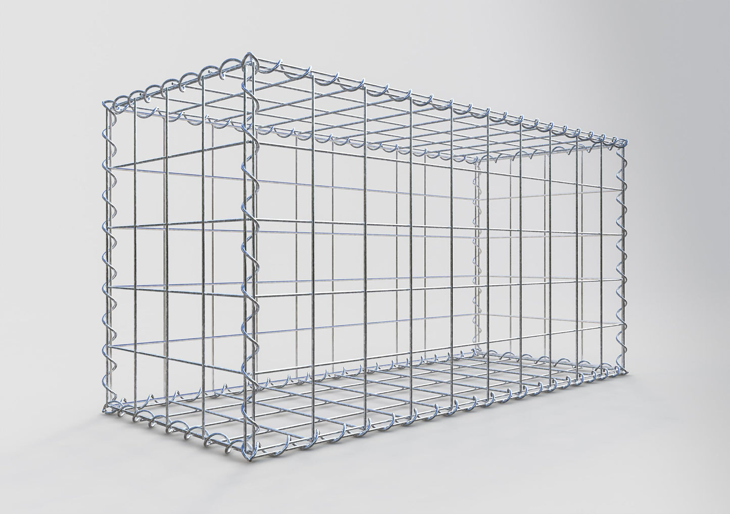 Gabione 100 cm x 50 cm x 40 cm (L x H x T), Maschenweite 10 cm x 10 cm, Spirale