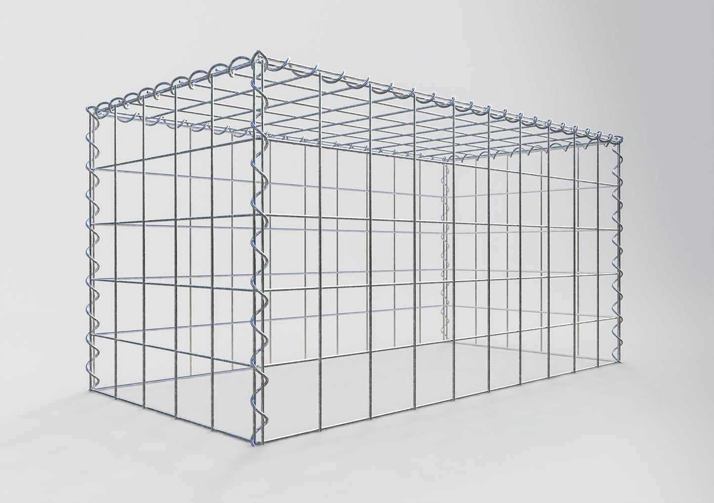 Opvokset gabion type 3 100 cm x 50 cm x 50 cm (L x H x D), maskestørrelse 10 cm x 10 cm, spiral