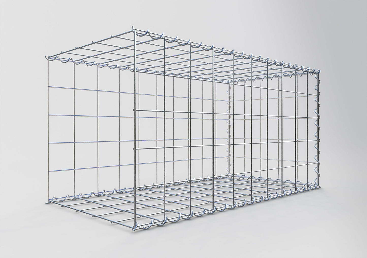 Opvokset gabion type 2 100 cm x 50 cm x 50 cm (L x H x D), maskestørrelse 10 cm x 10 cm, spiral