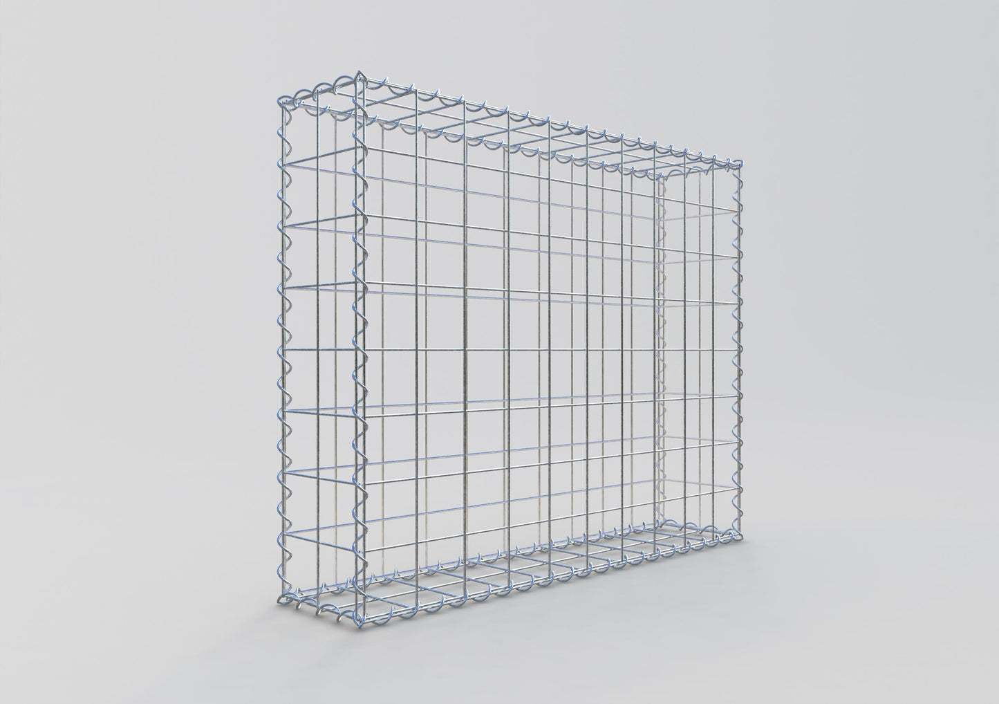 Gabião 100 cm x 80 cm x 20 cm (C x A x P), malhagem 10 cm x 10 cm, espiral