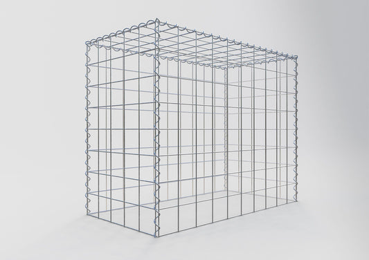 Gabião Tipo 3 100 cm x 80 cm x 50 cm (C x A x P), malhagem 10 cm x 10 cm, espiral