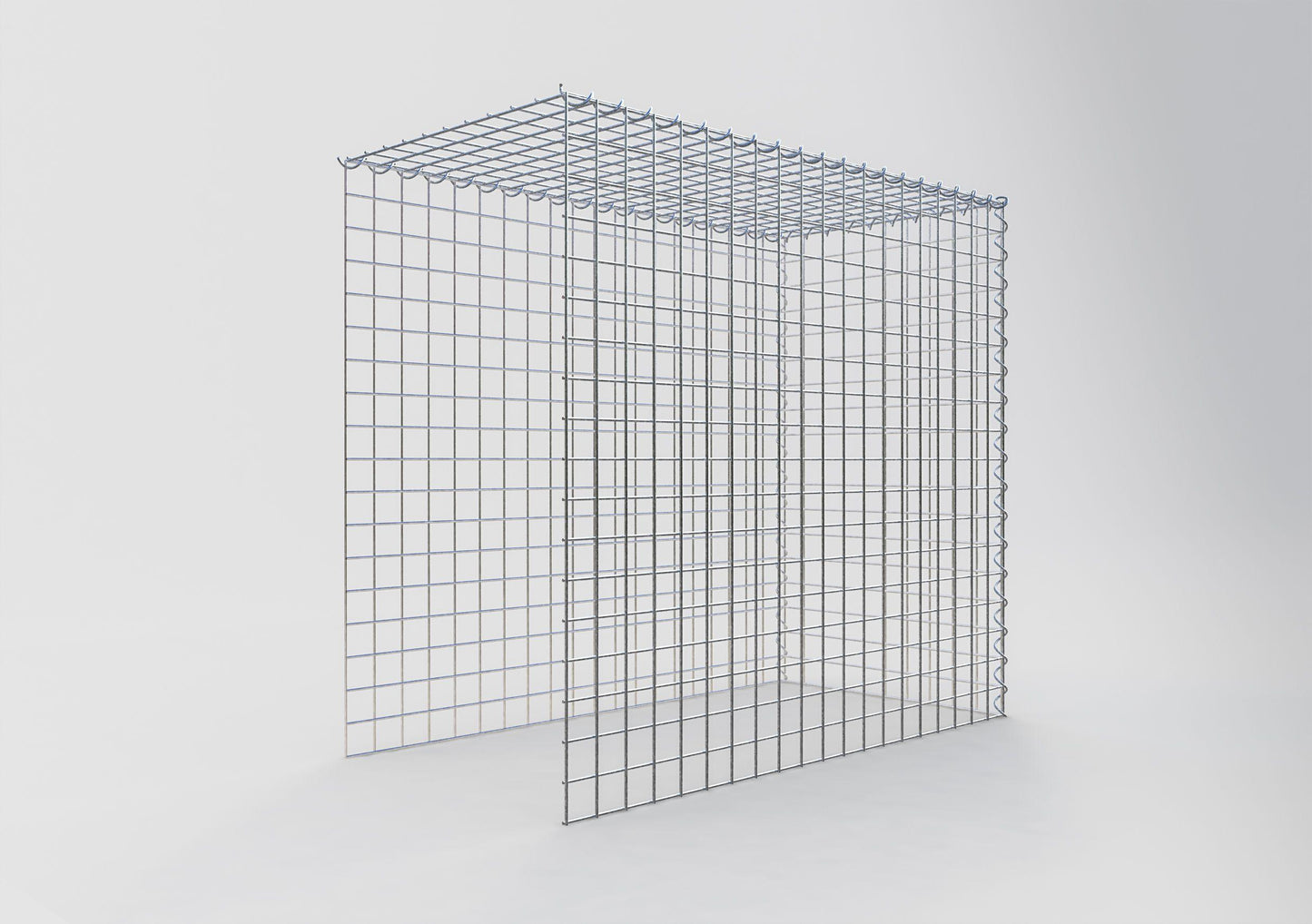 Opvokset gabion type 4 100 cm x 90 cm x 50 cm (L x H x D), maskestørrelse 5 cm x 5 cm, spiral