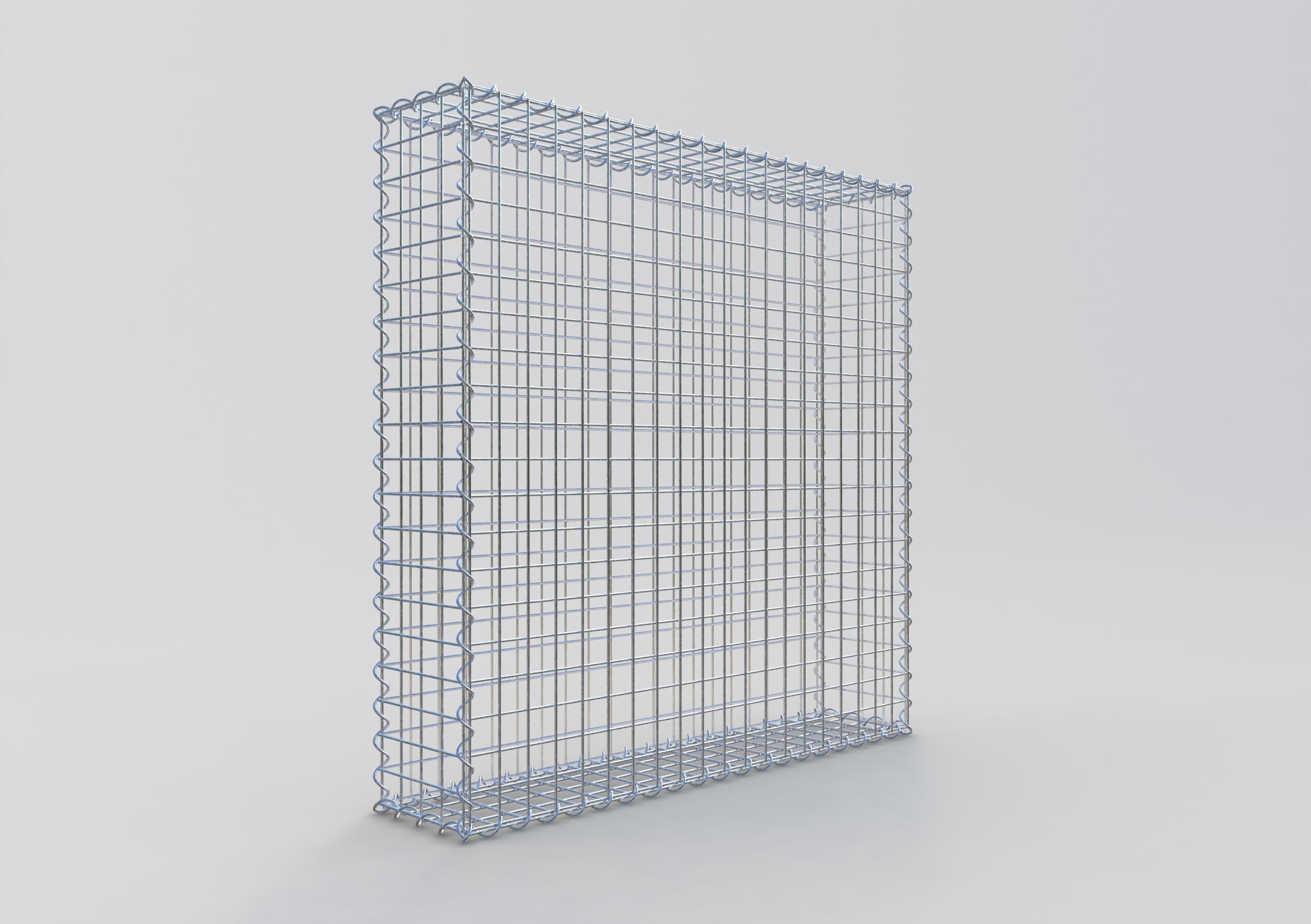 Gabion 100 cm x 100 cm x 20 cm (L x H x D), maskestørrelse 5 cm x 5 cm, spiral