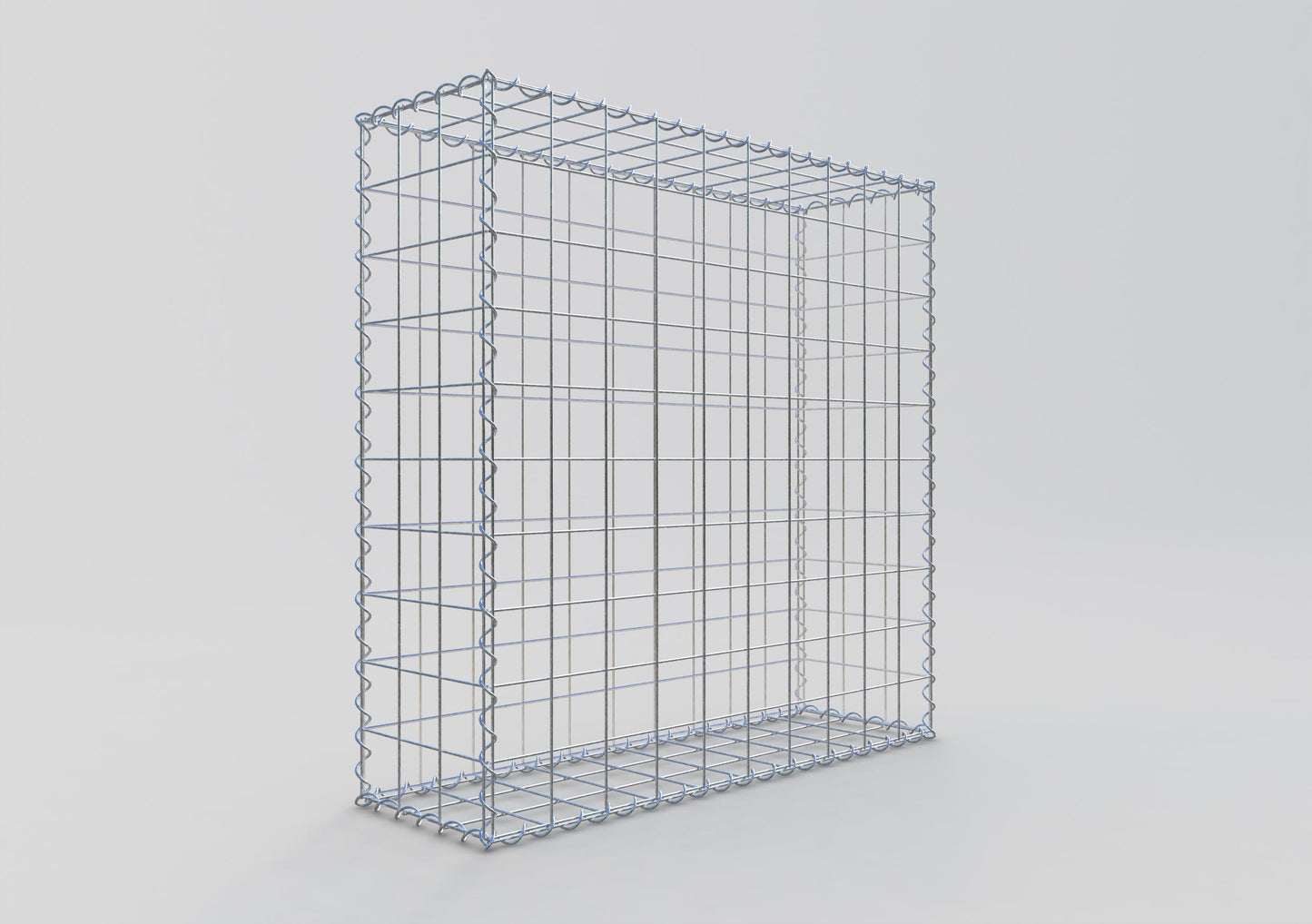 Gabião 100 cm x 100 cm x 30 cm (C x A x P), malhagem 10 cm x 10 cm, espiral