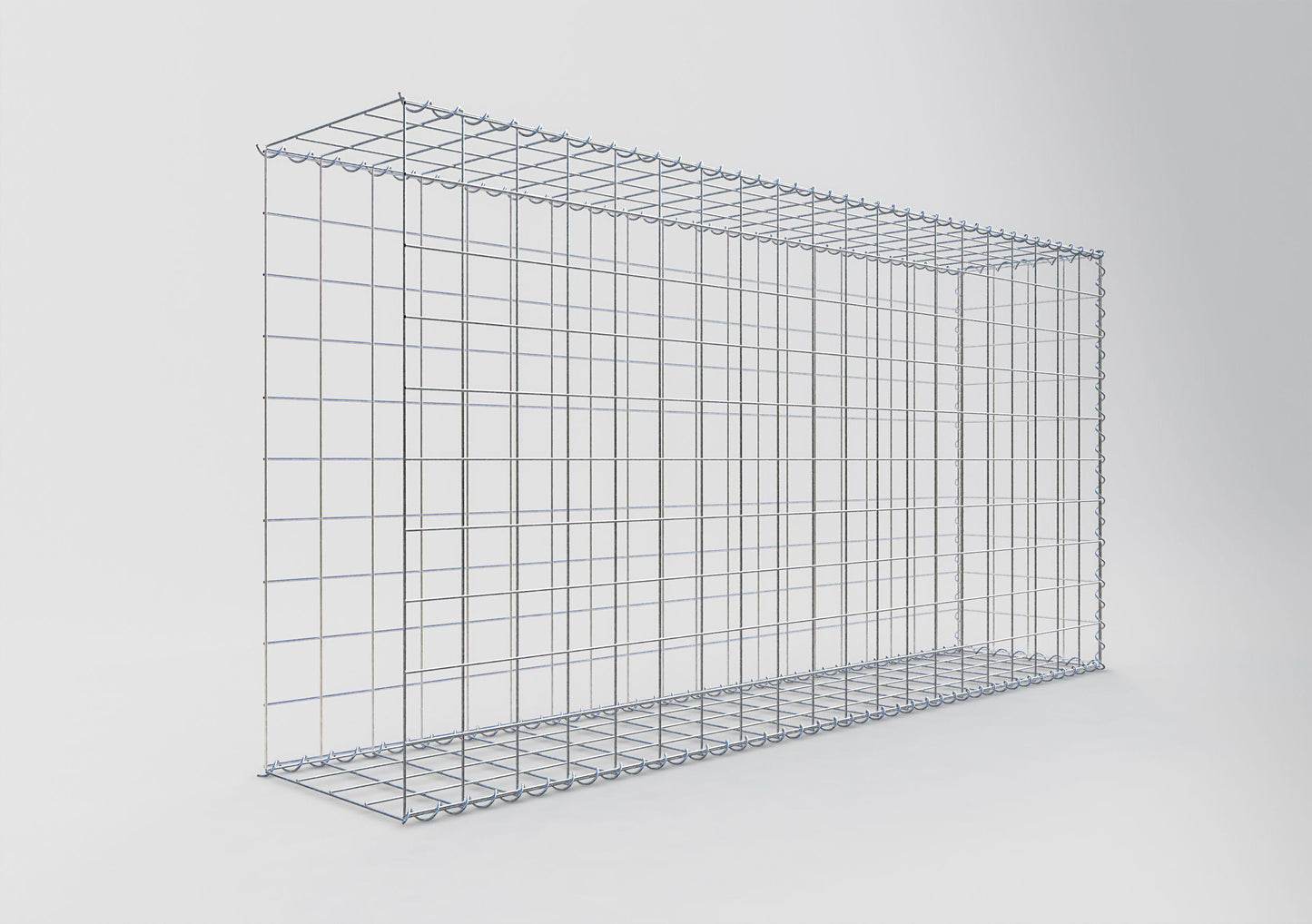 Gabião tipo 2 200 cm x 100 cm x 40 cm (C x A x P), malhagem 10 cm x 10 cm, espiral