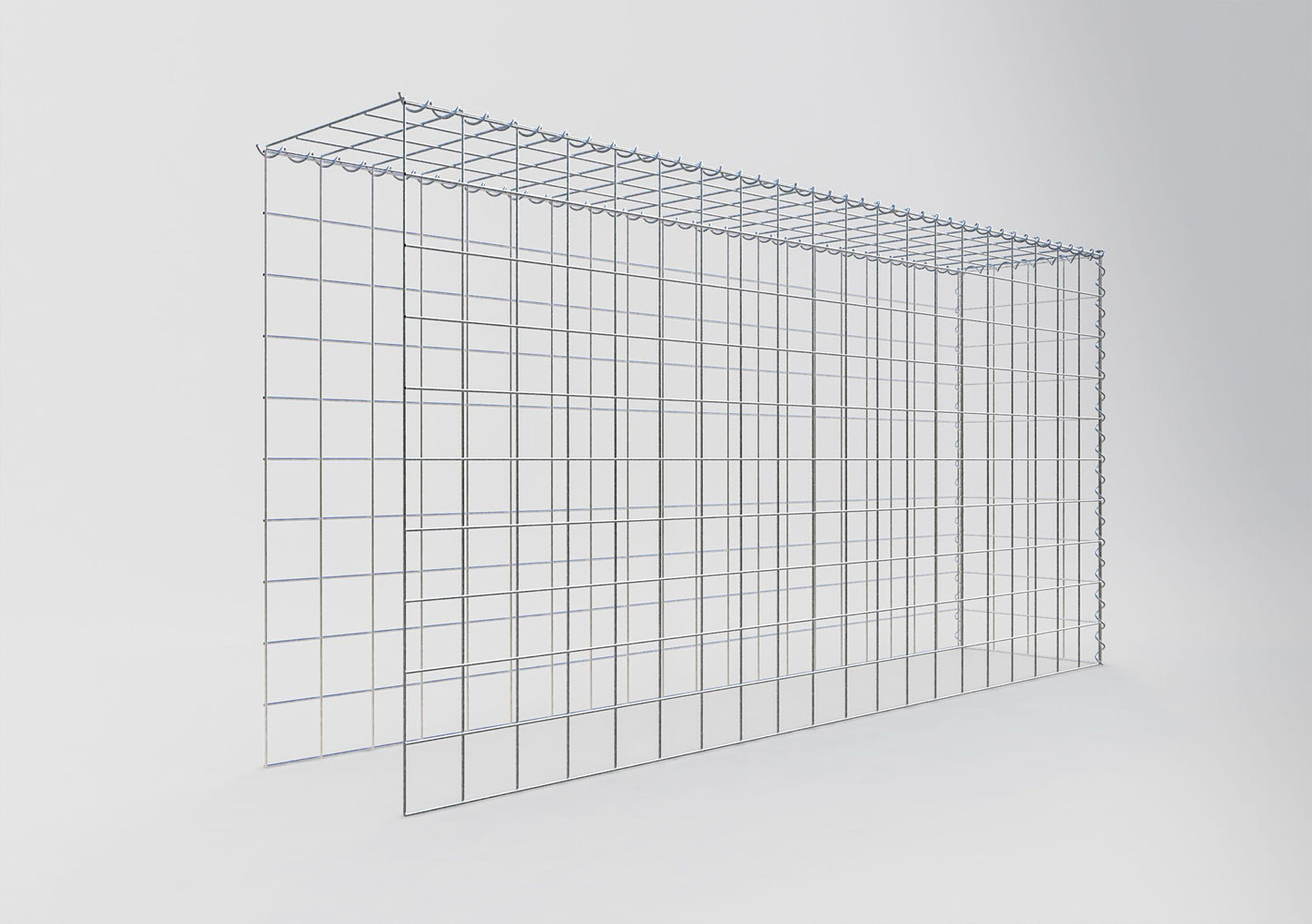 Opvokset gabion type 4 200 cm x 100 cm x 40 cm (L x H x D), maskestørrelse 10 cm x 10 cm, spiral