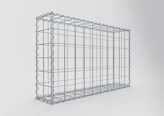 Gabion 100 cm x 60 cm x 20 cm (L x H x D), maskestørrelse 10 cm x 10 cm, spiral
