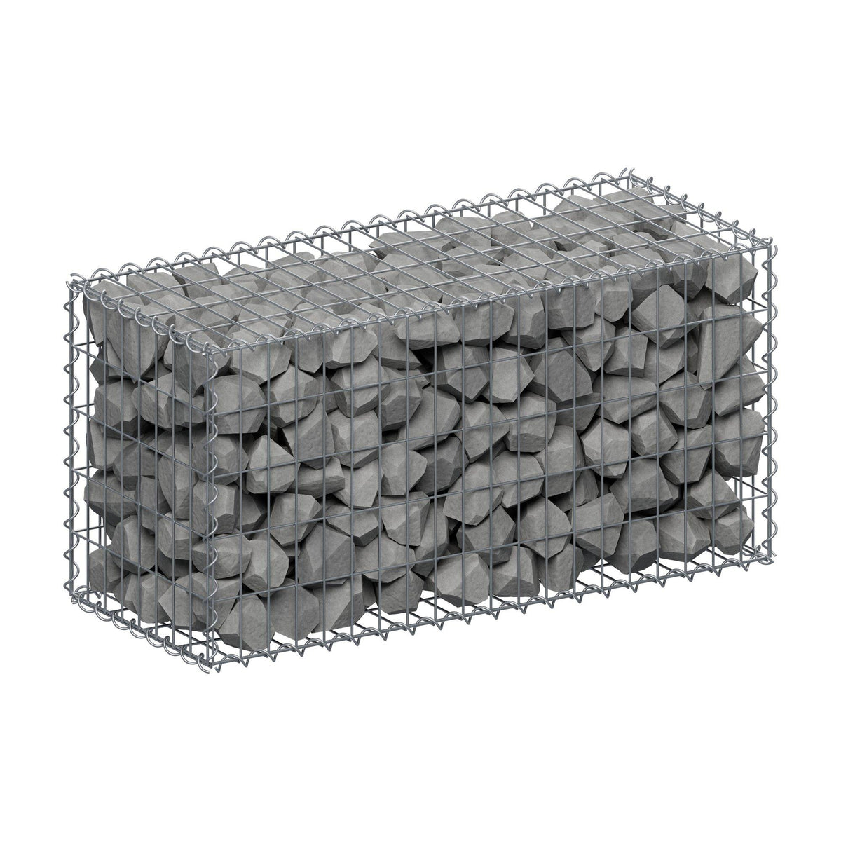 Gabion 100 cm x 50 cm x 40 cm (L x H x P), mailles 5 cm x 10 cm, spirale