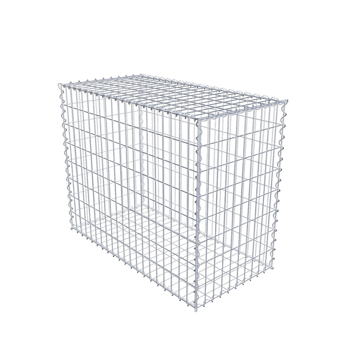 Gabião 100 cm x 80 cm x 50 cm (C x A x P), malhagem 5 cm x 10 cm, espiral