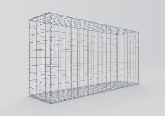 Gavión 200 cm x 100 cm x 50 cm (largo x alto x fondo), malla 10 cm x 10 cm, en espiral