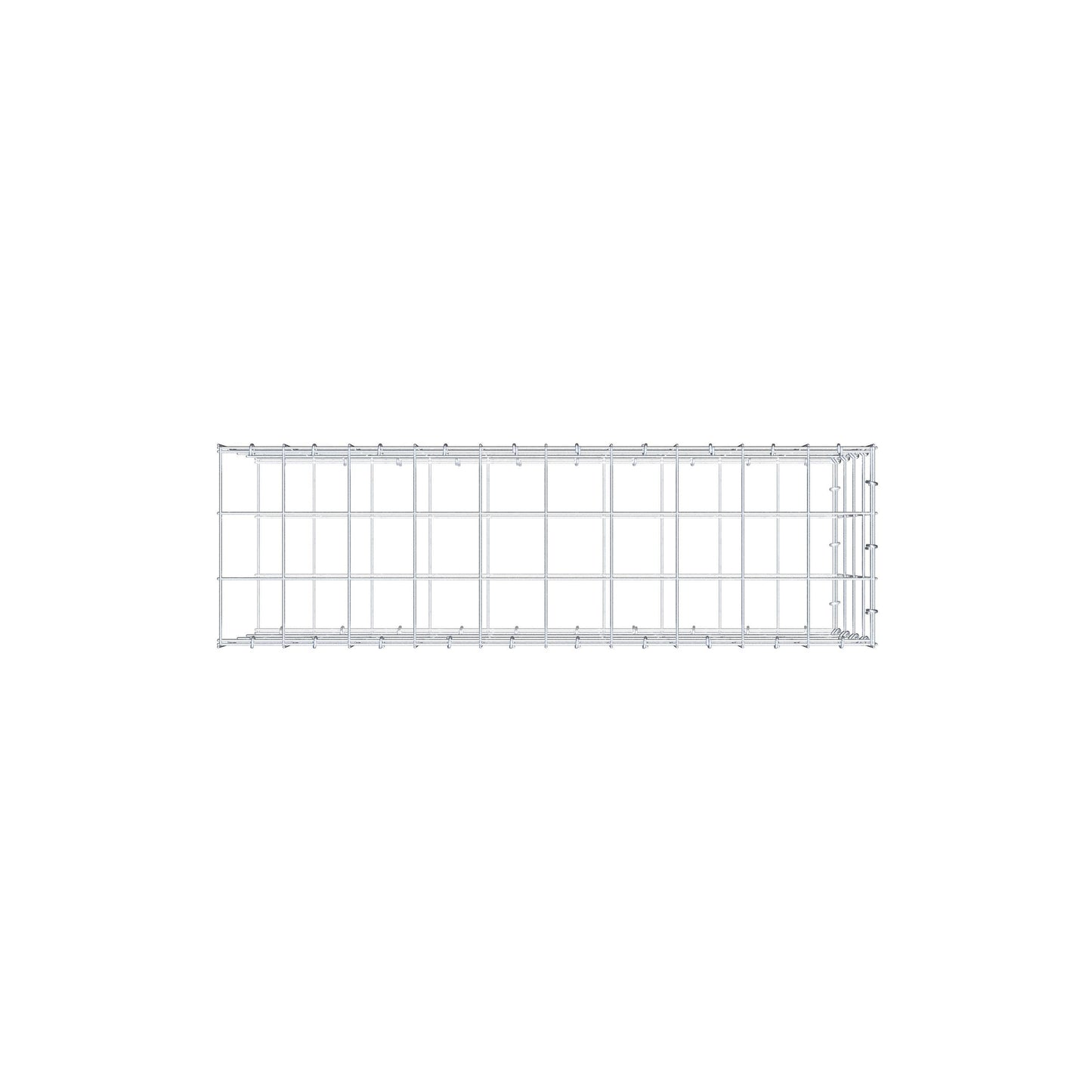 Monteret gabion type 2 100 cm x 40 cm x 30 cm (L x H x D), maskestørrelse 10 cm x 10 cm, C-ring