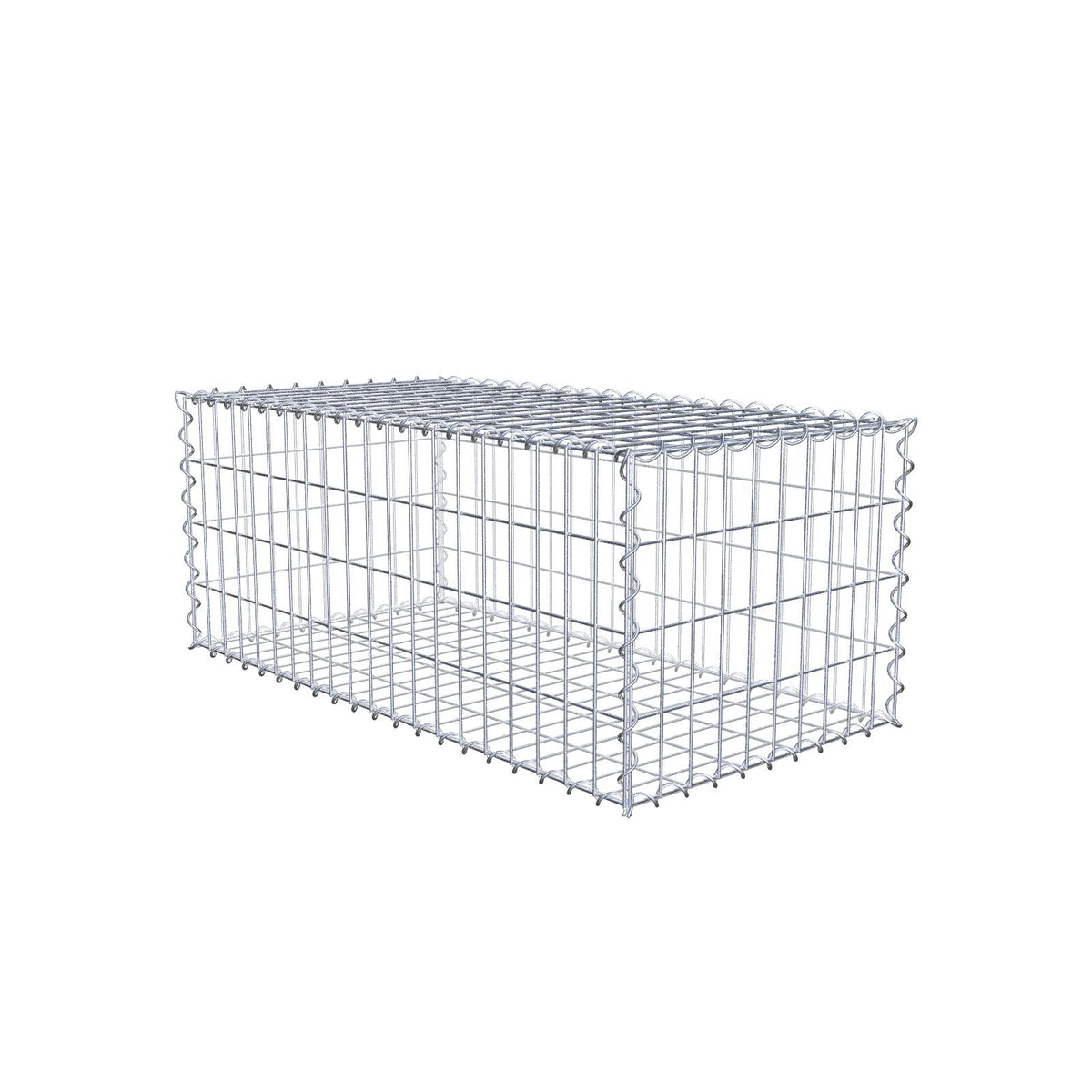 Gabbione 100 cm x 40 cm x 50 cm (L x H x P), maglia 5 cm x 10 cm, spirale