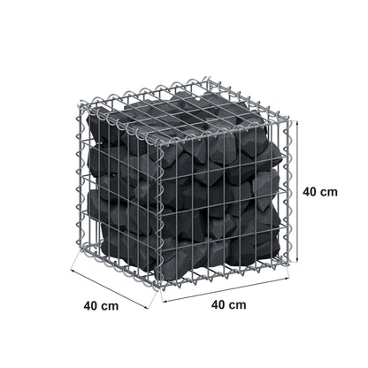 Gabion 40 cm x 40 cm x 40 cm (L x H x D), mesh size 5 cm x 10 cm, spiral