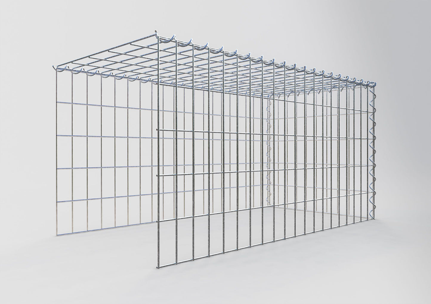 Gabião tipo 4 100 cm x 50 cm x 50 cm (C x A x P), malhagem 5 cm x 10 cm, espiral