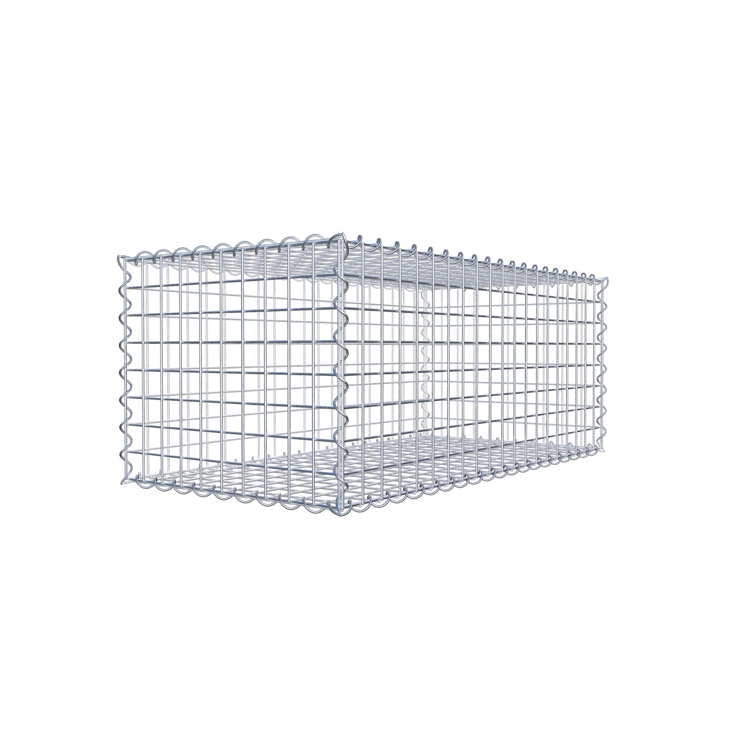 Gabione 100 cm x 40 cm x 50 cm (L x H x T), Maschenweite 5 cm x 5 cm, Spirale