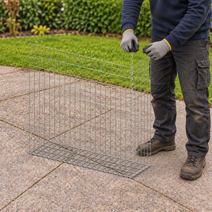 Gabion 100 cm x 100 cm x 30 cm (L x H x D), maskestørrelse 5 cm x 10 cm, spiral