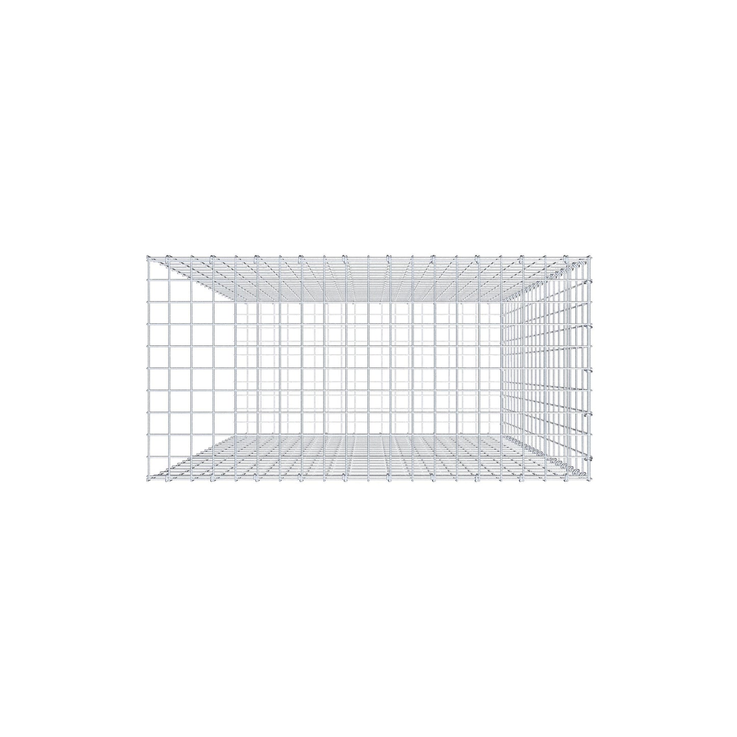 Extra gabion typ 2 200 cm x 100 cm x 50 cm, maskstorlek 5 cm x 10 cm, C-ring