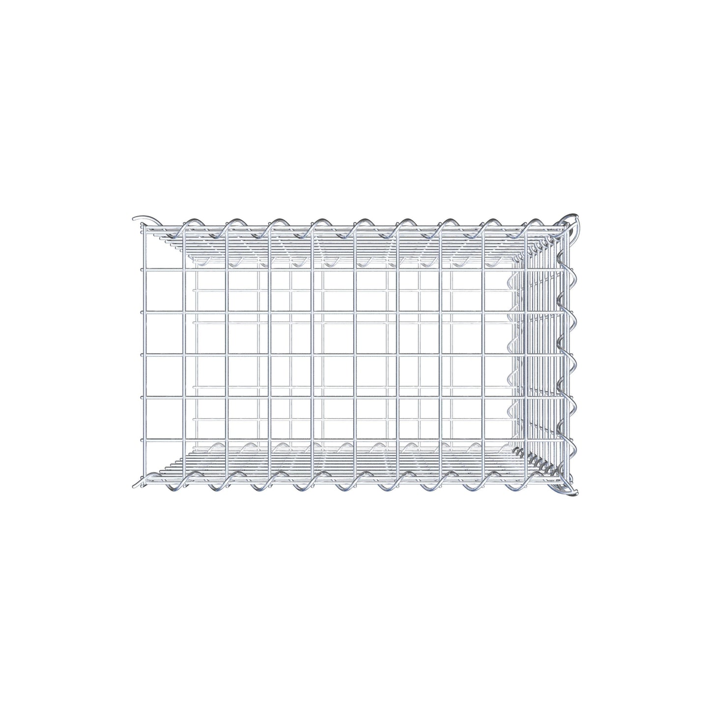Add-on schanskorf type 2 50 cm x 50 cm x 30 cm (L x H x D), maaswijdte 5 cm x 5 cm, spiraalvormig