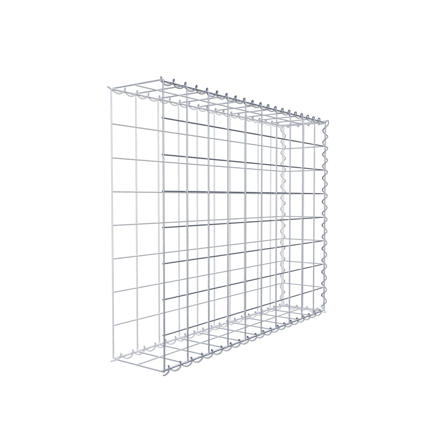 Gabion rapporté type 2 100 cm x 80 cm x 20 cm (L x H x P), mailles 10 cm x 10 cm, spirale
