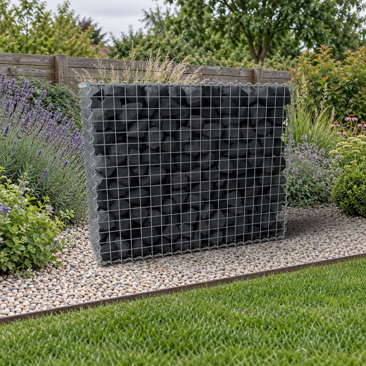 Gabione 100 cm x 80 cm x 30 cm (L x H x T), Maschenweite 5 cm x 5 cm, Spirale