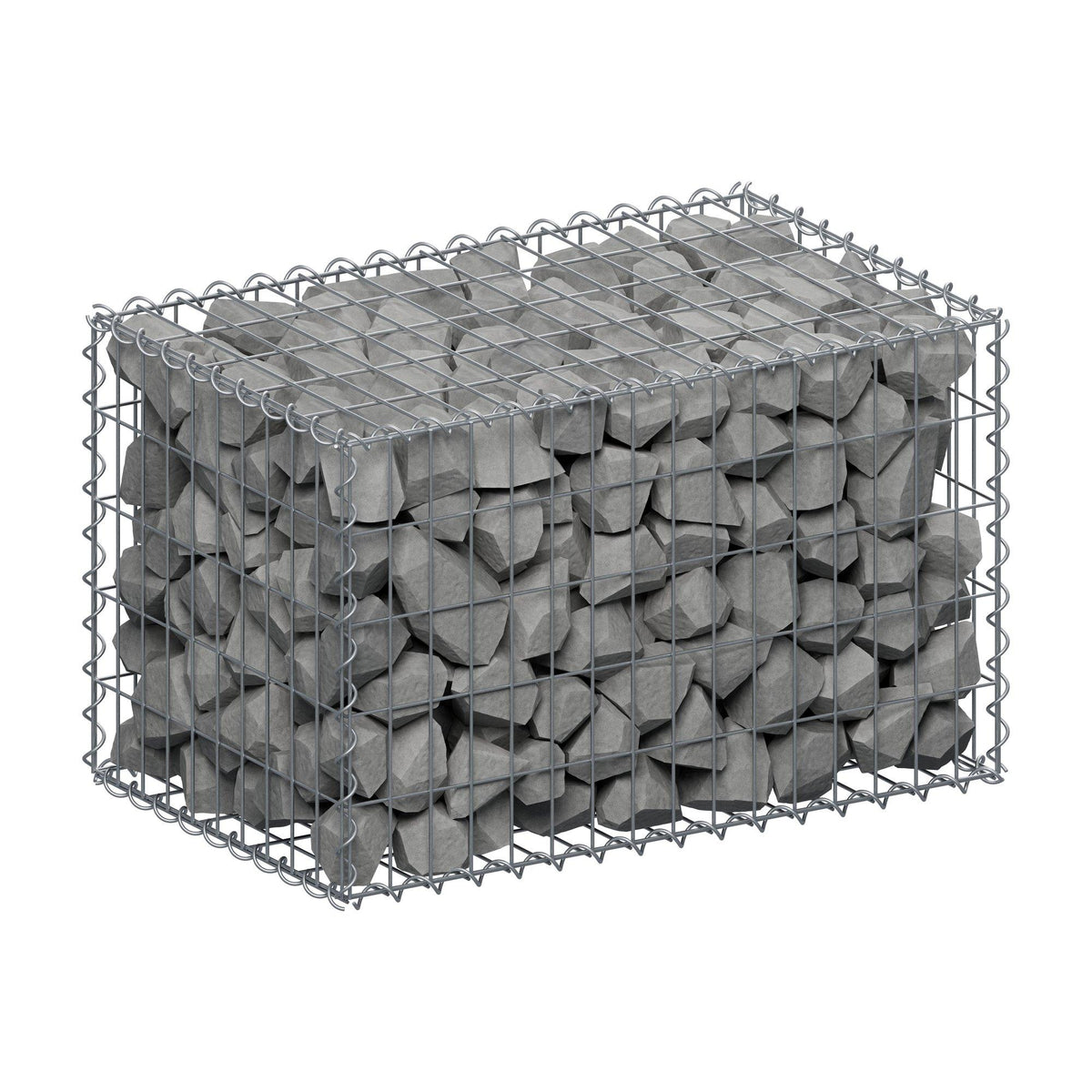 Gabion 80 cm x 50 cm x 50 cm (L x H x D), mesh size 5 cm x 10 cm, spiral