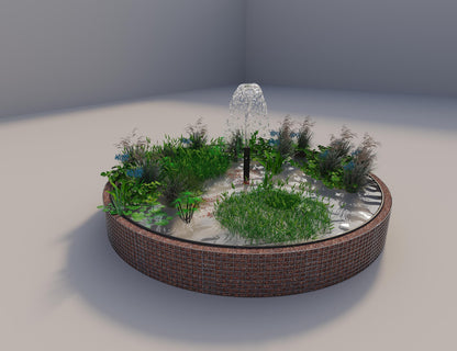 Gabion raised pond, round, outer diameter 382 cm, height 50 cm, mesh size 5 x 5 cm, wall thickness 15 cm