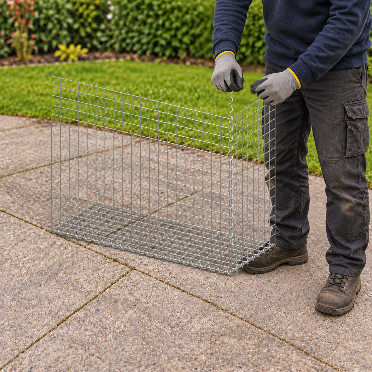 Gabion 100 cm x 80 cm x 40 cm (L x H x P), mailles 5 cm x 5 cm, spirale