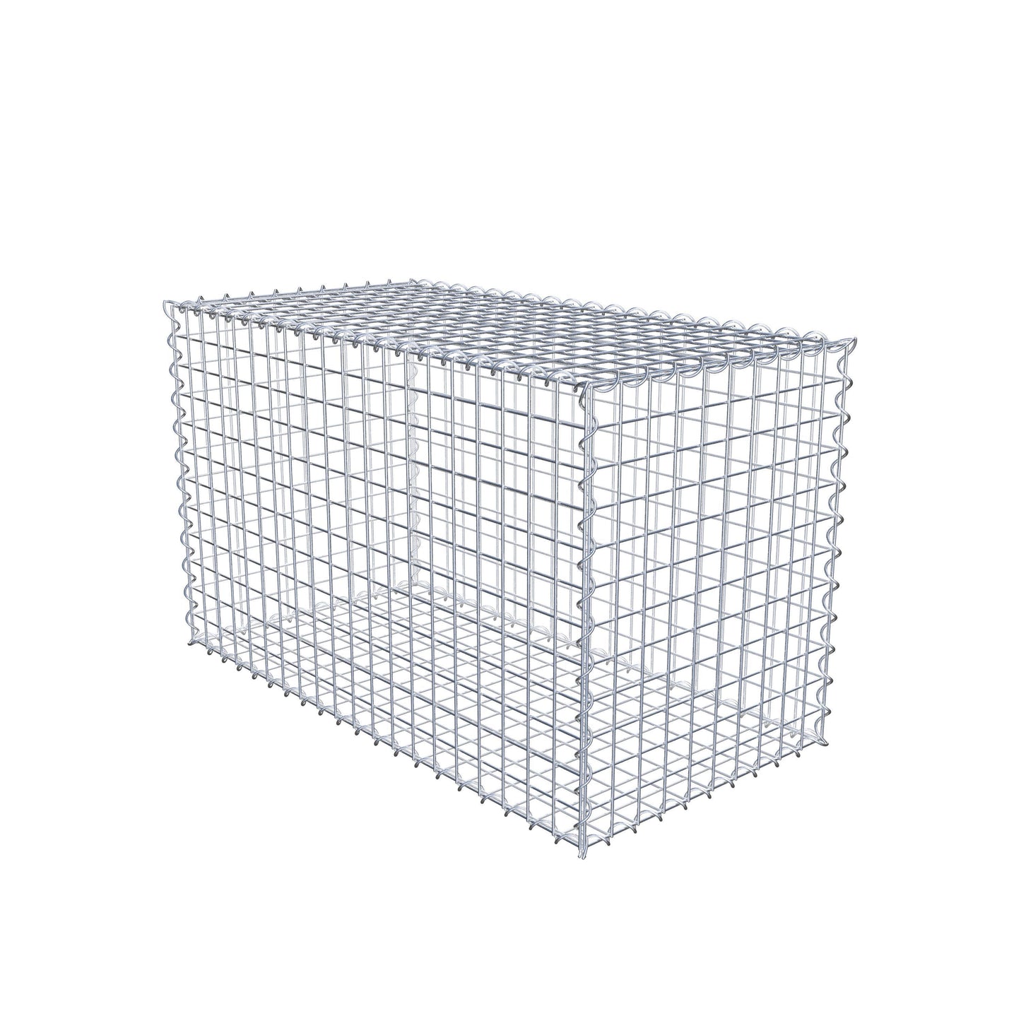 Gabbione 100 cm x 60 cm x 50 cm (L x H x P), maglia 5 cm x 5 cm, spirale