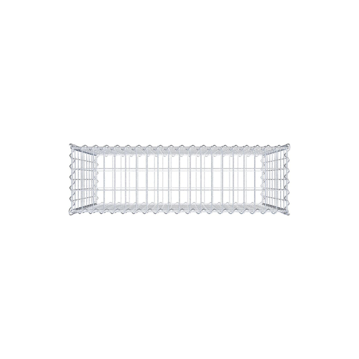Gabião 100 cm x 90 cm x 30 cm (C x A x P), malhagem 5 cm x 10 cm, espiral