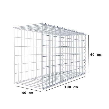 Gabião tipo 2 100 cm x 60 cm x 40 cm (C x A x P), malhagem 5 cm x 10 cm, espiral