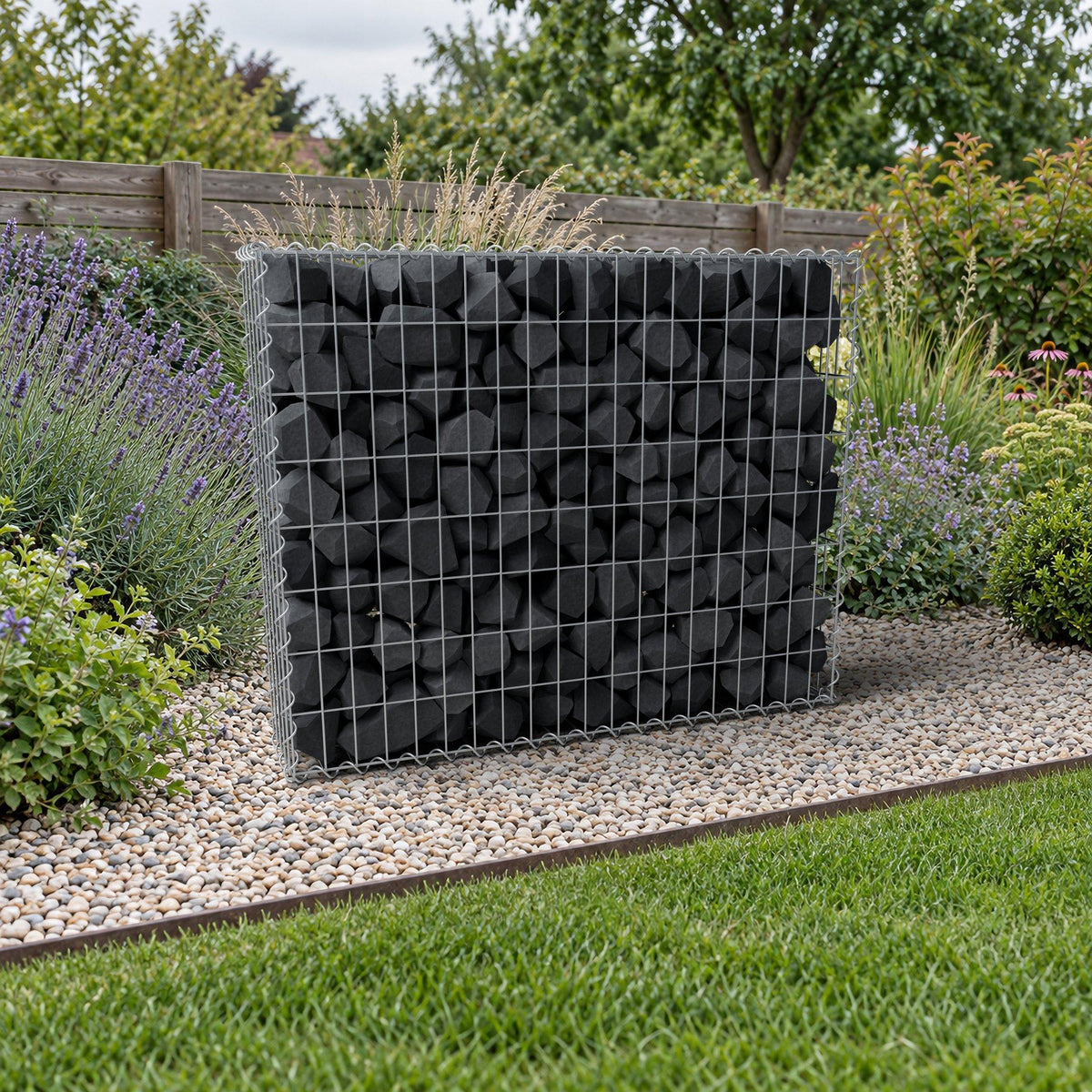 Gabione 100 cm x 80 cm x 20 cm (L x H x T), Maschenweite 5 cm x 10 cm, Spirale