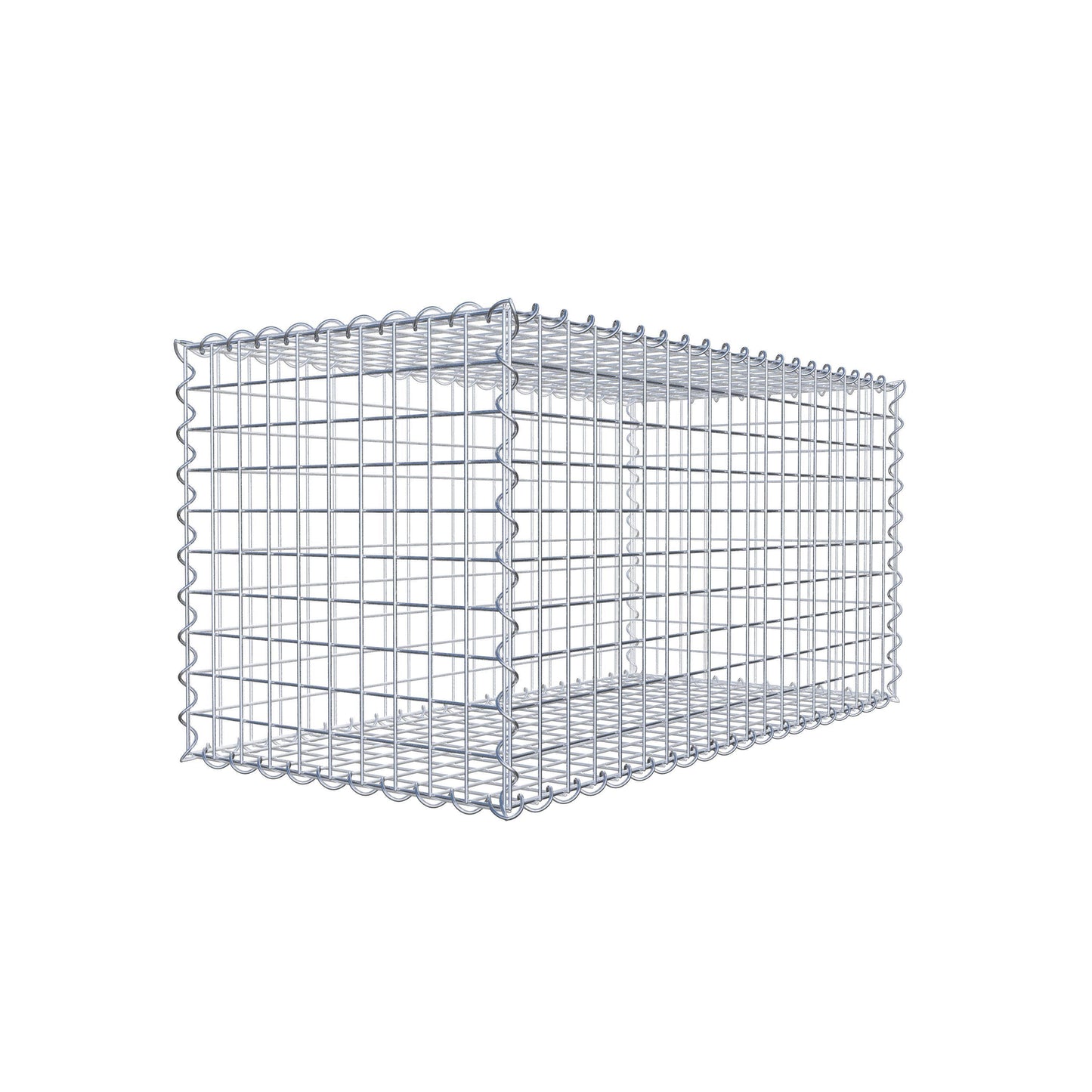 Sats med 2 gabioner 100 cm x 50 cm x 50 cm (L x H x D), maskstorlek 5 x 5 cm, spiral
