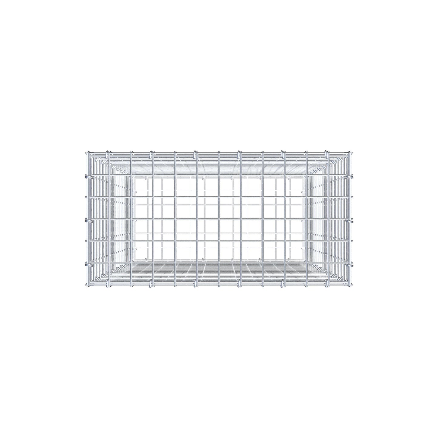 Gavión 100 cm x 60 cm x 30 cm (L x A x P), luz de malla 5 cm x 5 cm, anillo en C