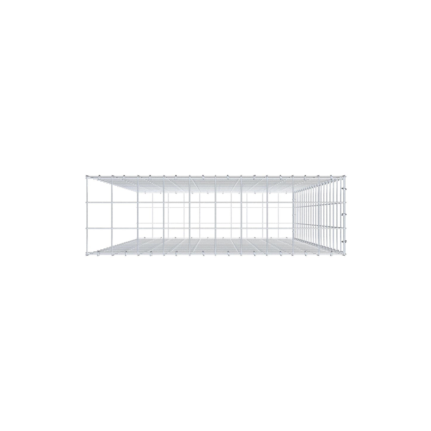 Fourche rapportée type 2 200 cm x 100 cm x 30 cm (L x H x P), maille 10 cm x 10 cm, anneau en C