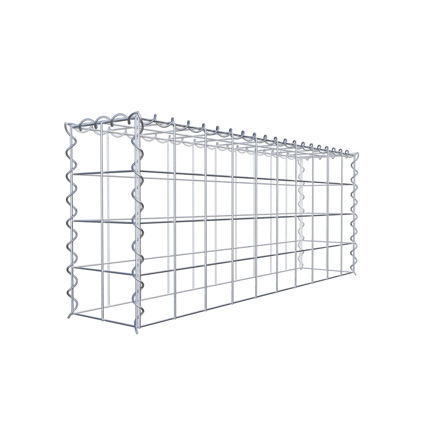 Opvokset gabion type 3 100 cm x 40 cm x 20 cm (L x H x D), maskestørrelse 10 cm x 10 cm, spiral