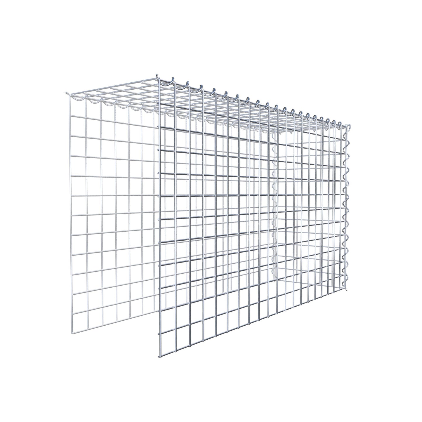 Gabião Tipo 4 100 cm x 60 cm x 30 cm (C x A x P), malhagem 5 cm x 5 cm, espiral