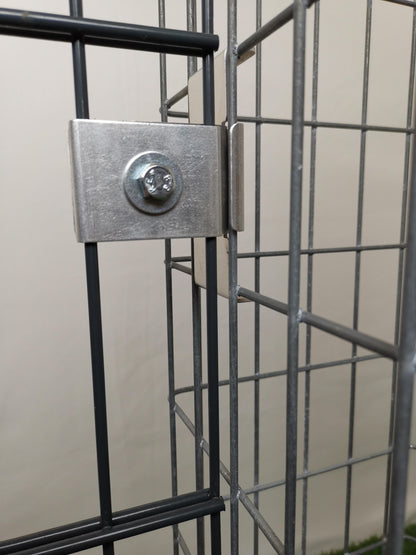 Klammer mit Zaunhalter 5 x 10 cm für Doppelstabmatte, Aluminium