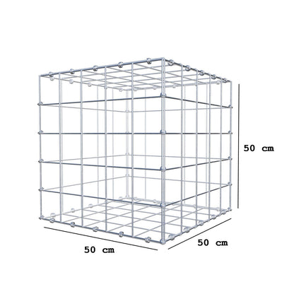 Gabion 50 cm x 50 cm x 50 cm (L x H x D), mesh size 10 x 10 cm, spiral ring