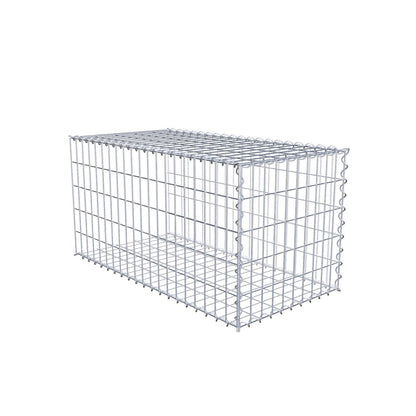 Opvokset gabion type 2 100 cm x 50 cm x 50 cm (L x H x D), maskestørrelse 5 cm x 10 cm, spiral