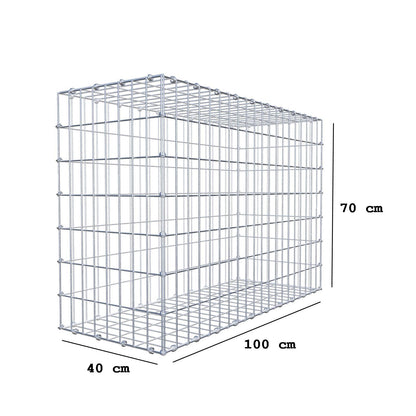 Gabione 100 cm x 70 cm x 40 cm (L x H x T), Maschenweite 5 x 10 cm, Spiralring