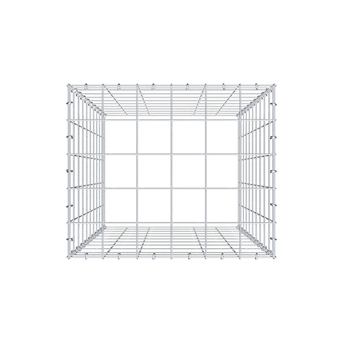 Monteret gabion type 3 100 cm x 60 cm x 50 cm (L x H x D), maskestørrelse 10 cm x 10 cm, C-ring