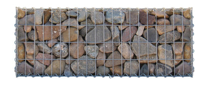 Sæt med 2 gabioner 100 cm x 40 cm x 30 cm (L x H x D), maskestørrelse 5 x 10 cm, spiralformet