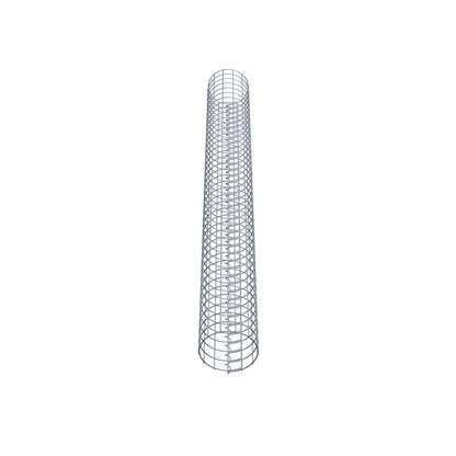 Columna de gaviones, redonda, galvanizada en caliente, 22 cm de diámetro, 200 cm de altura, MW 5 cm x 5 cm