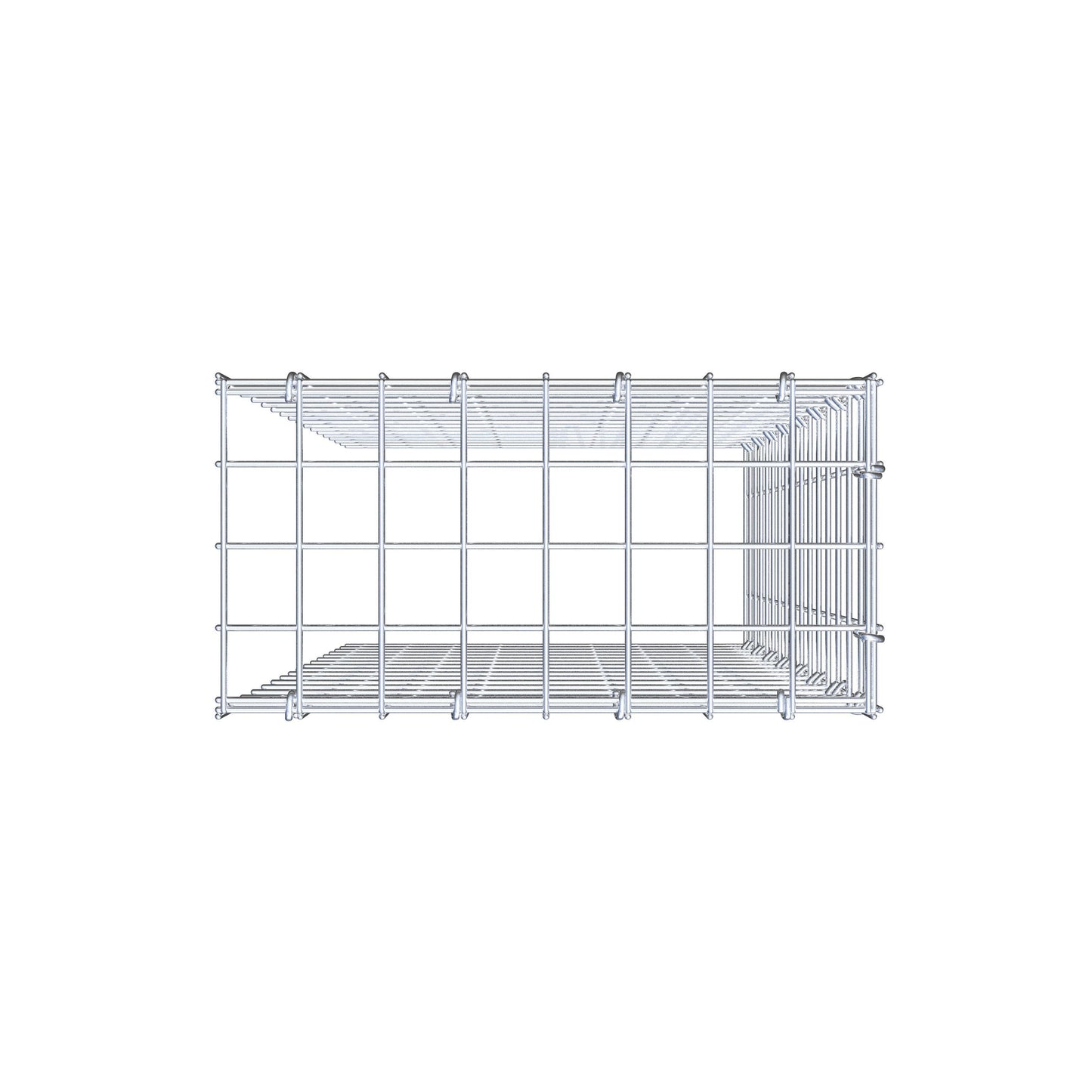 Anbaugabione Typ 4 80 cm x 40 cm x 20 cm (L x H x T), Maschenweite 5 cm x 5 cm, C-Ring