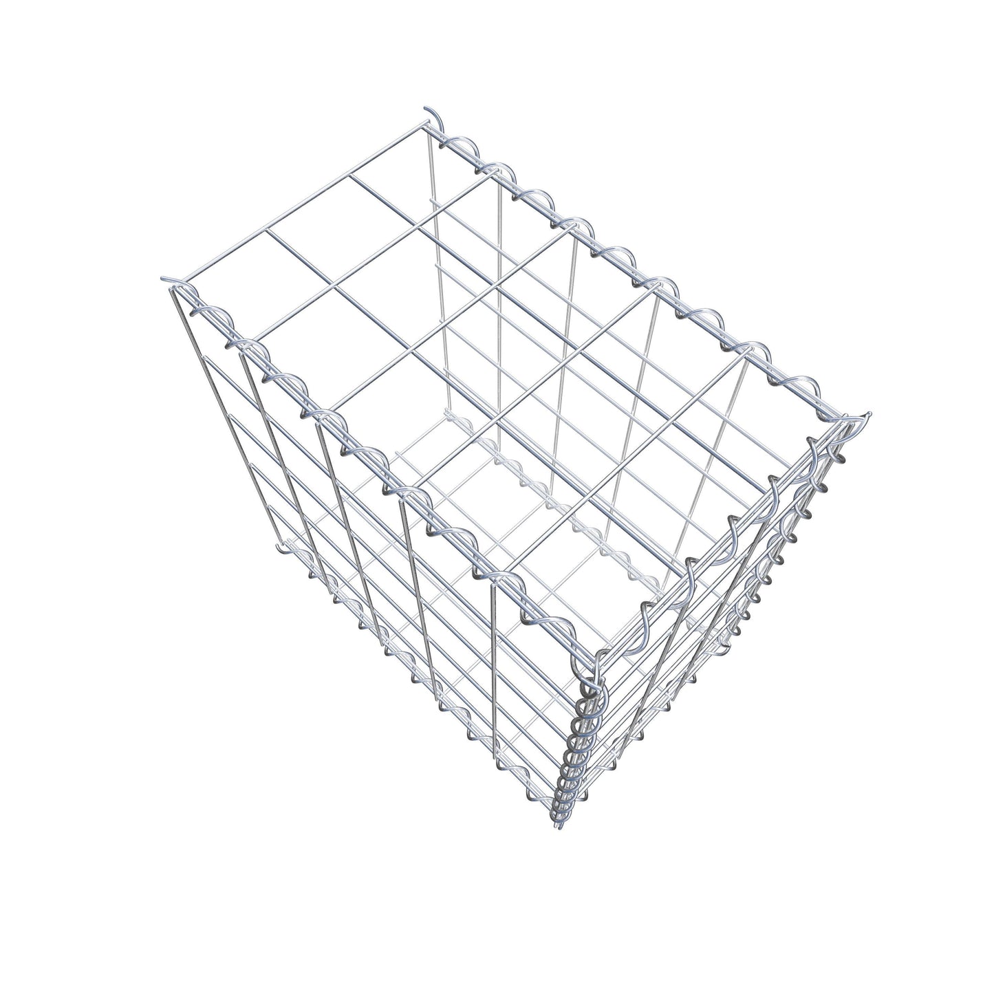 Gabion rapporté type 2 50 cm x 50 cm x 30 cm (L x H x P), mailles 10 cm x 10 cm, spirale